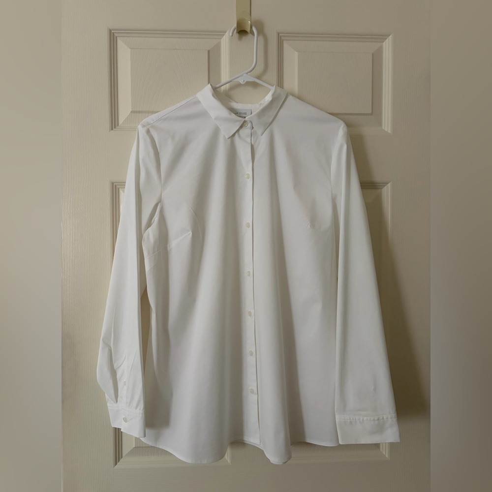 J. Jill White Classic Button-Front Blouse